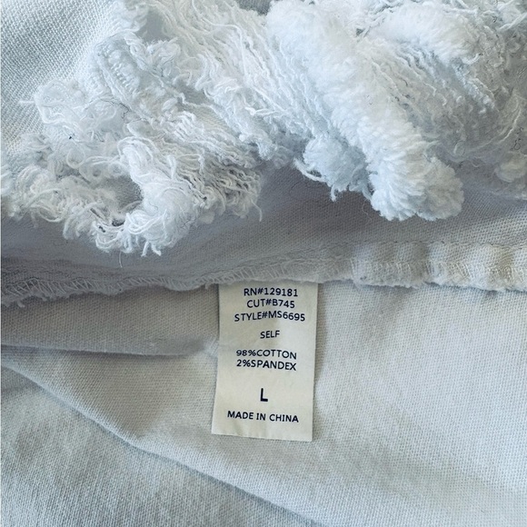 Fashion Nova, Distressed Denim Shirt Dress, Large, White - Picture 7 of 8